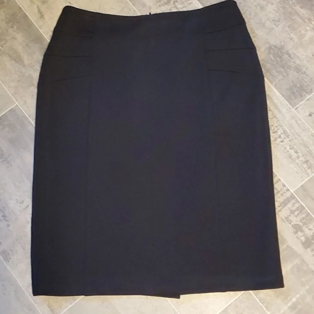 Black Coldwater Creek Midi Lined Skirt
